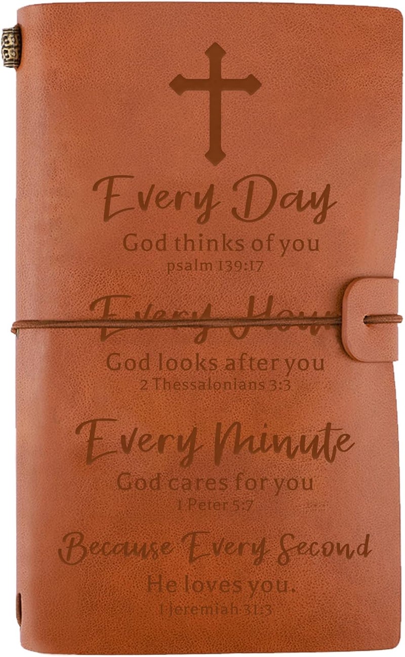 JOYKWE Christian Gifts for Women Men, Leather Journal Gift-Inspiration Religious Gifts Ideas, Religious Gifts Scripture Gifts for Women Men Friends Valentines Gifts Birthday Gifts for Mom Daughter Son - Image 1